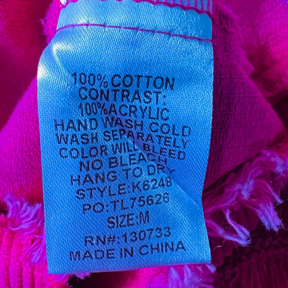 New with Tags Umgee Hot Pink Corduroy Fringe  Jacket Shacket sz Medium oversize - Picture 11 of 11